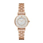 Women’s Rose-Gold-Plated Analogue Watch with Rhinestones (AR1909)