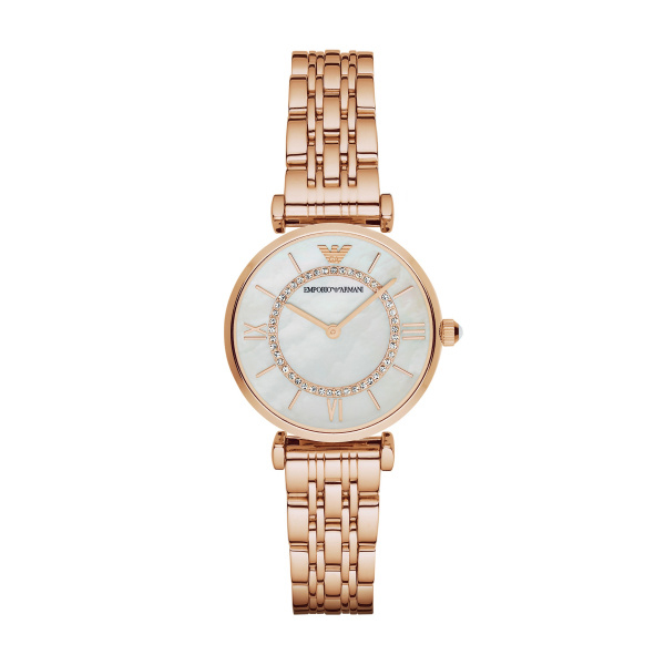 Women’s Rose-Gold-Plated Analogue Watch with Rhinestones (AR1909)