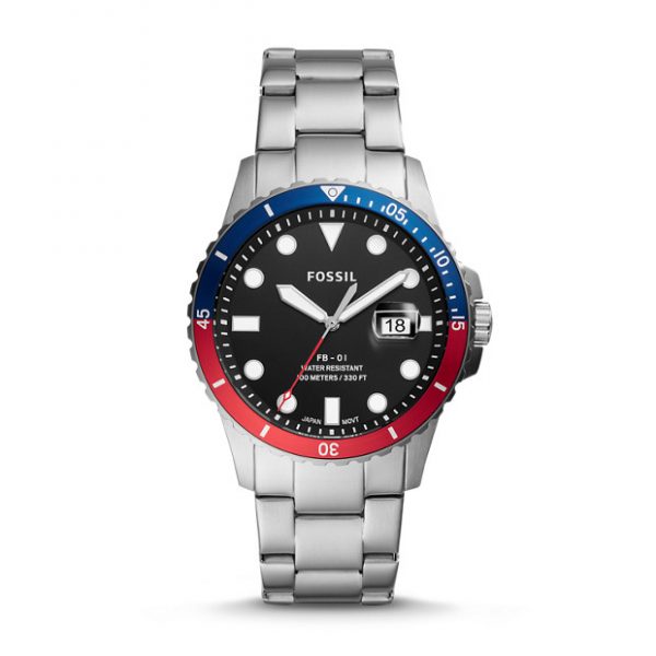 FB-01 Three-Hand Date Stainless Steel Watch