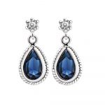 Earrings with Clear and Sapphire Blue Stones (ER403SB)
