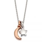 Collette Rose Gold Plated Double Star and Moon Necklace (LSN0123)