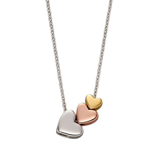 Elisa 3 Coloured Heart Necklace (LSN0233)