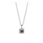 Square Pendant with Clear Black Stones (P1253)