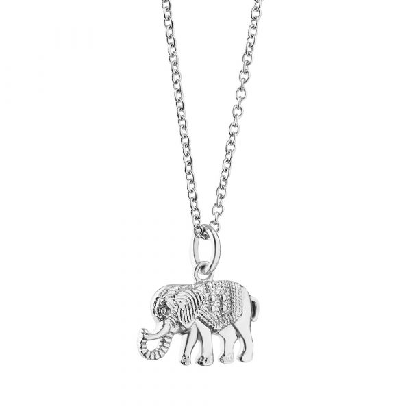 Amy Silver Plated Pendant with Elephant (P3001EPTSR)