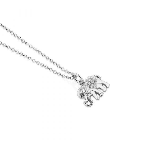 Amy Silver Plated Pendant with Elephant (P3001EPTSR)