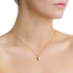 14k gold plated heart charm pendant with a protective anti tarnish layer, representing love, presented in a Newbridge Silverware gift box. Product dimensions Heart 10mm diameter chain length 570mm including a slider mechanism for easy adjustment .