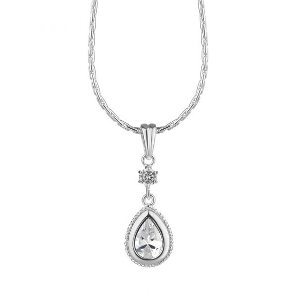 Drop Pendant with Clear Stones (P423C)