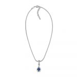 Drop Pendant with Clear and Sapphire Blue Stone (P423SB)