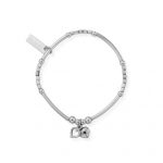 ChloBo Mini Noodle Cube Double Hearts Bracelet (SBMNC040)