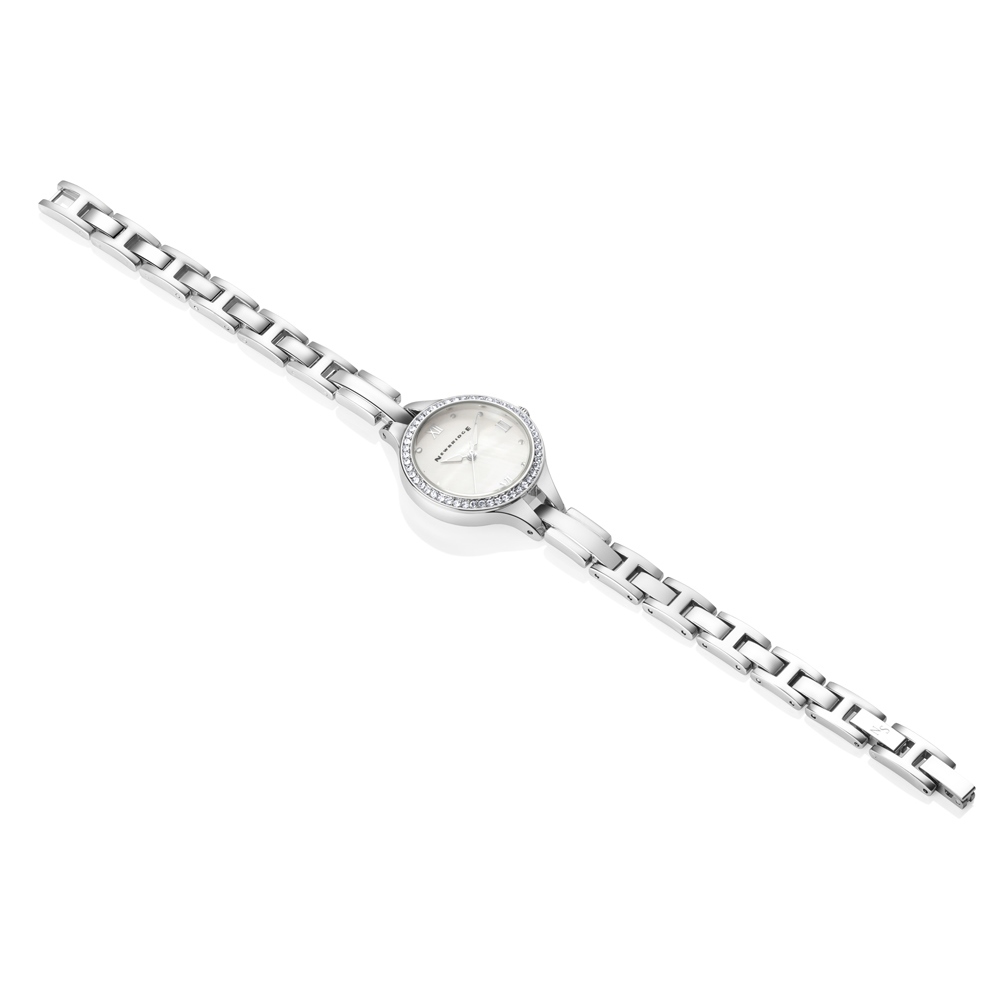 Newbridge Silverware Ladies Round Face Silver Plated Watch with Clear ...