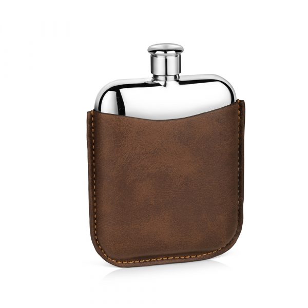 Hip Flask with Leather Sleeve (WY4054)