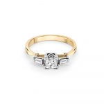 18ct Yellow and White Gold Three Stone Engagement Ring