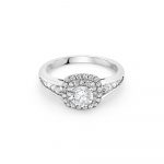 18ct White Gold Halo Engagement Ring