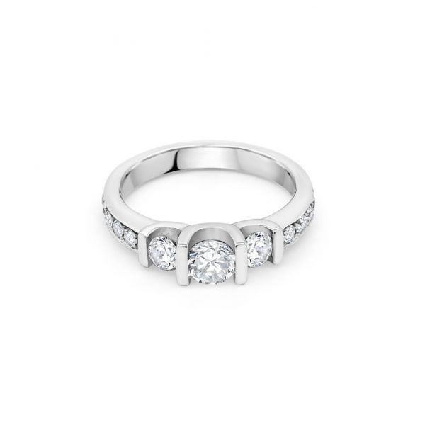 18ct White Gold Three Stone Engagement Ring