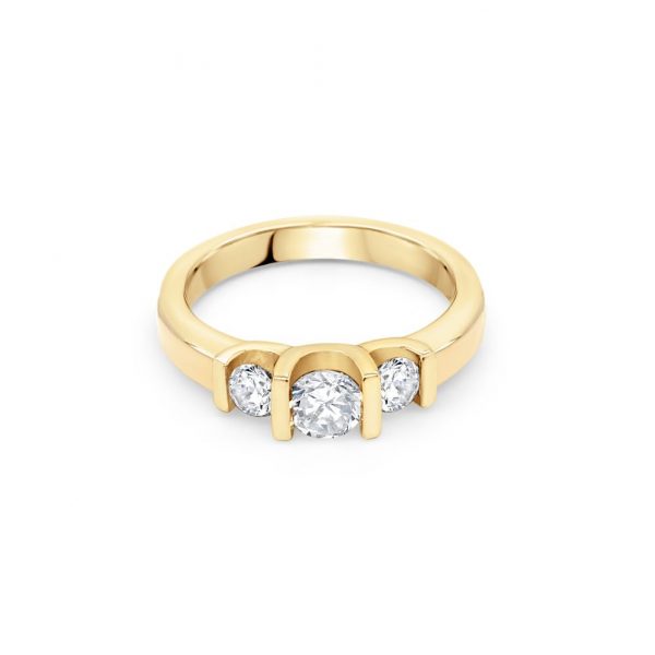 18ct Yellow Gold Three Stone Engagement Ring