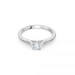 18ct White Gold Centre with Shoulders Engagement Ring