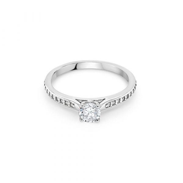 18ct White Gold Centre with Shoulders Engagement Ring