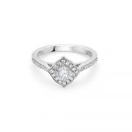 18ct White Gold Halo Engagement Ring