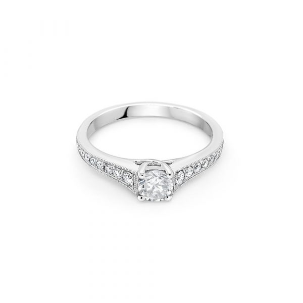 18ct White Gold Centre Stone with Shoulders Engagement Ring