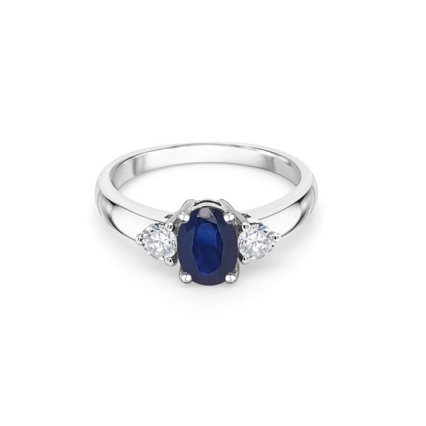 9ct White Gold Sapphire Dress Ring