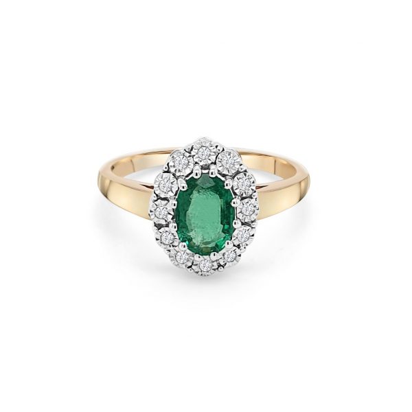 9ct Yellow Gold Emerald Dress Ring