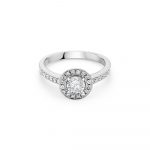 Platinum Halo Engagement Ring