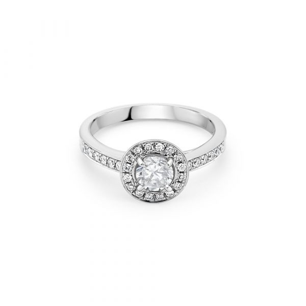 Platinum Halo Engagement Ring