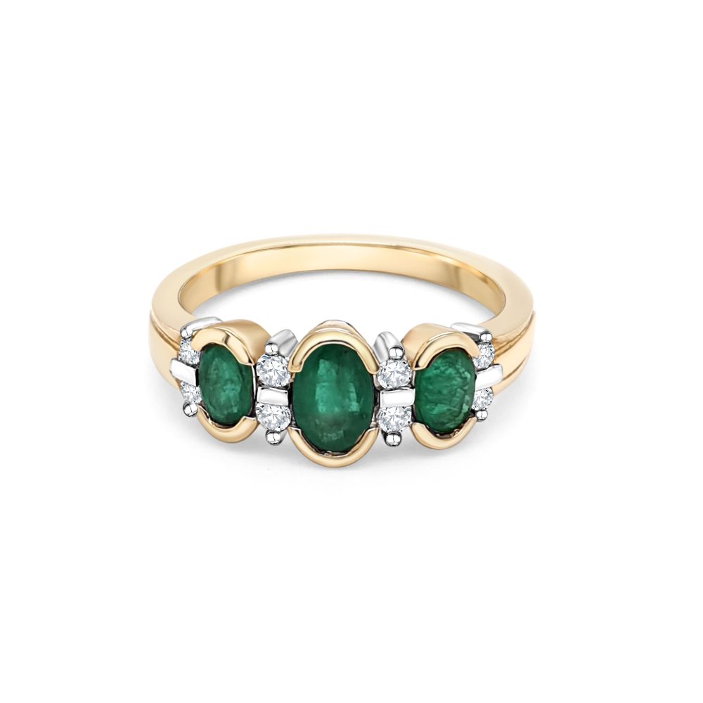 9ct Yellow Gold Emerald Dress Ring