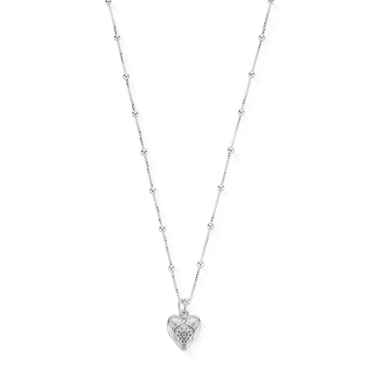 Bobble Chain Heart Necklace (SNBB691)