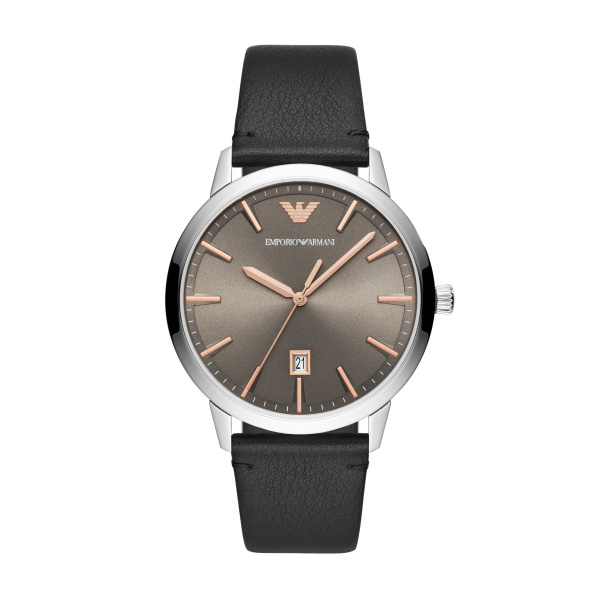 Ruggero Three-Hand Grey Leather Watch (AR11277)