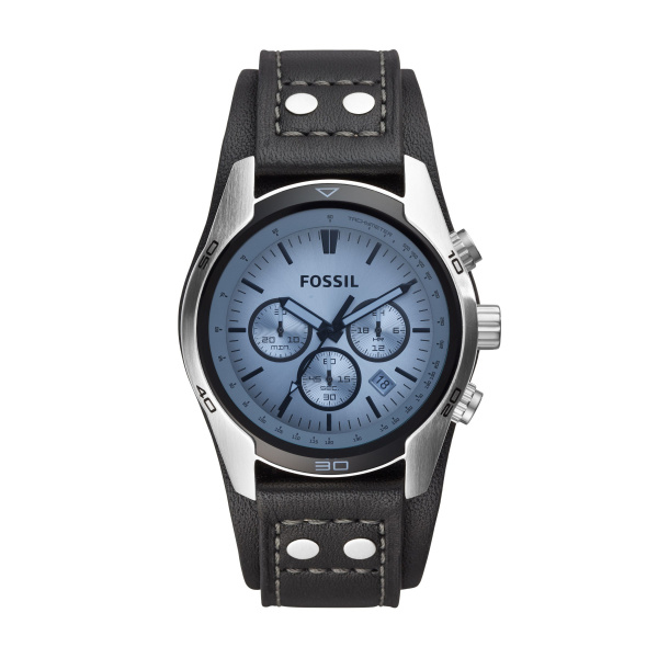 Coachman Chronograph Black Leather Watch (CH2564)