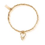 Mini Cube Interlocking Love Heart Bracelet - Gold (EGBCFB1069)
