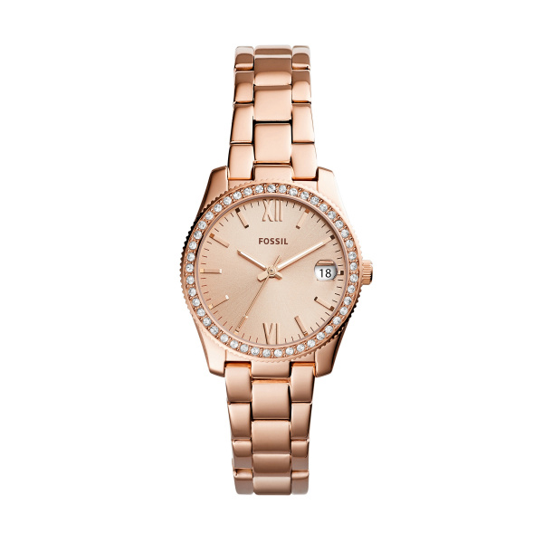 Scarlette Three-Hand Date Rose-Gold-Tone Stainless Steel Watch (ES4318)