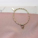 Interlocking Love Heart Bracelet - Two Tone (GMBCFB1069)