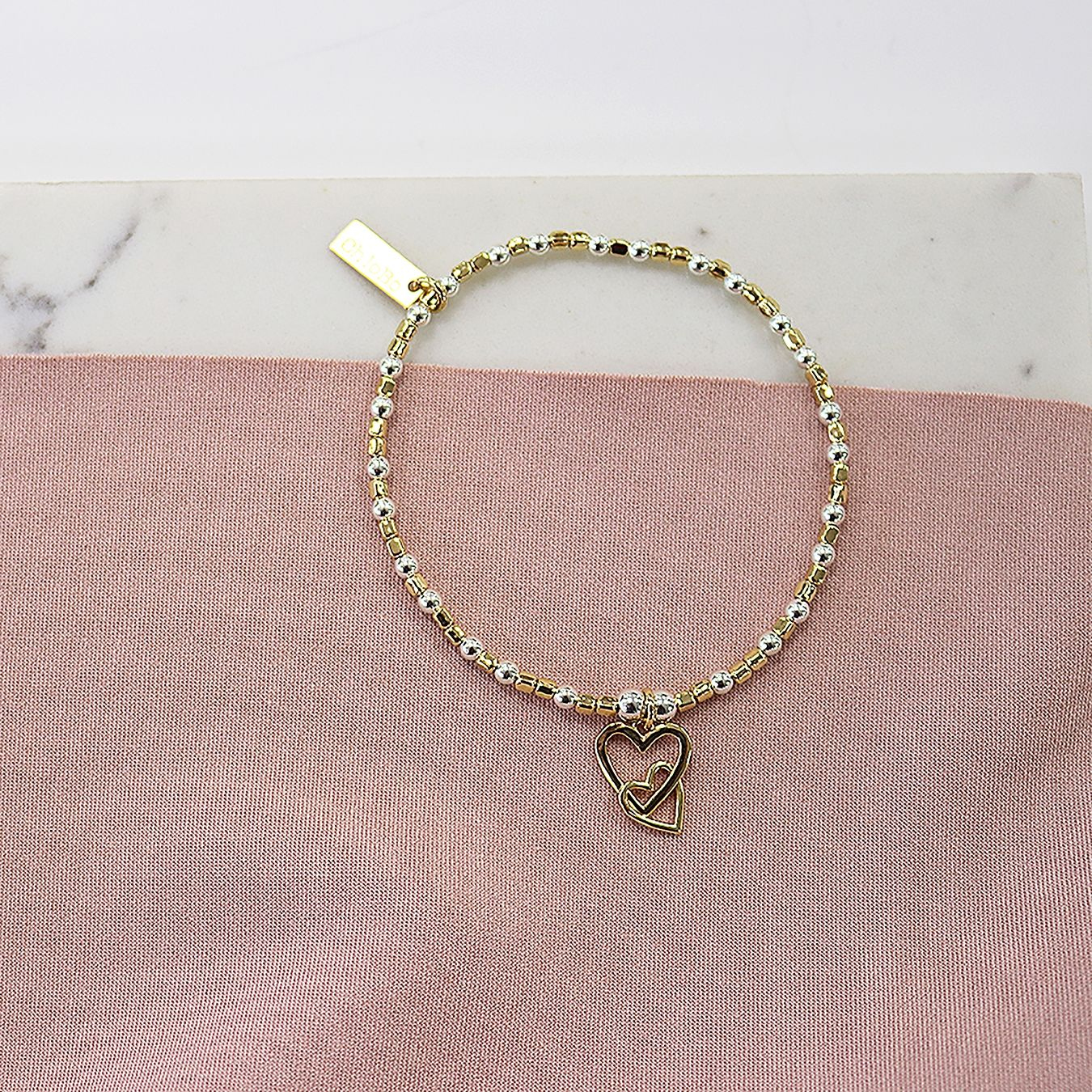 ChloBo Interlocking Love Heart Bracelet SBCFB572