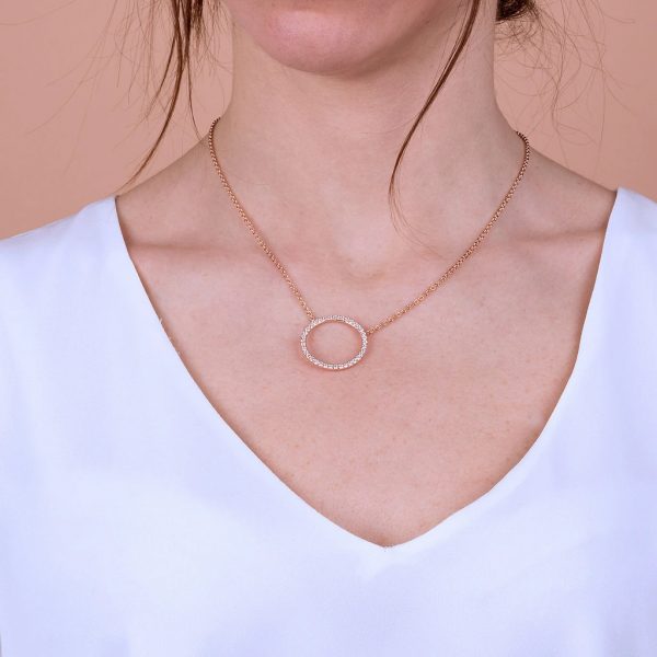 Choker with CZ Circle Rose Gold (WSBZ01146.WR)