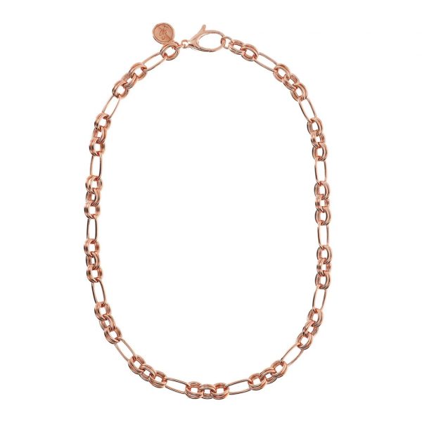 Alternate Oval Chain Necklace (WSBZ01633.R-SHORT)