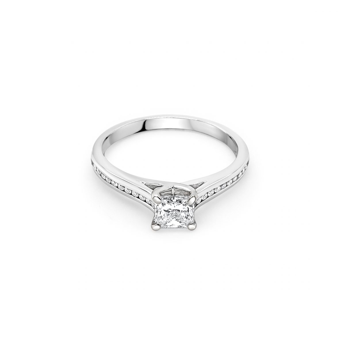 18ct White Gold Diamond Certified Engagement Ring