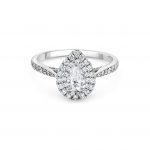 18ct White Gold Halo Engagement Ring