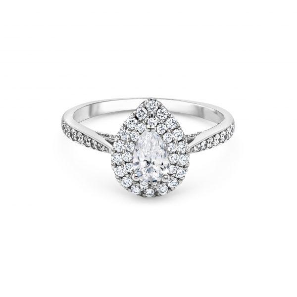 18ct White Gold Halo Engagement Ring