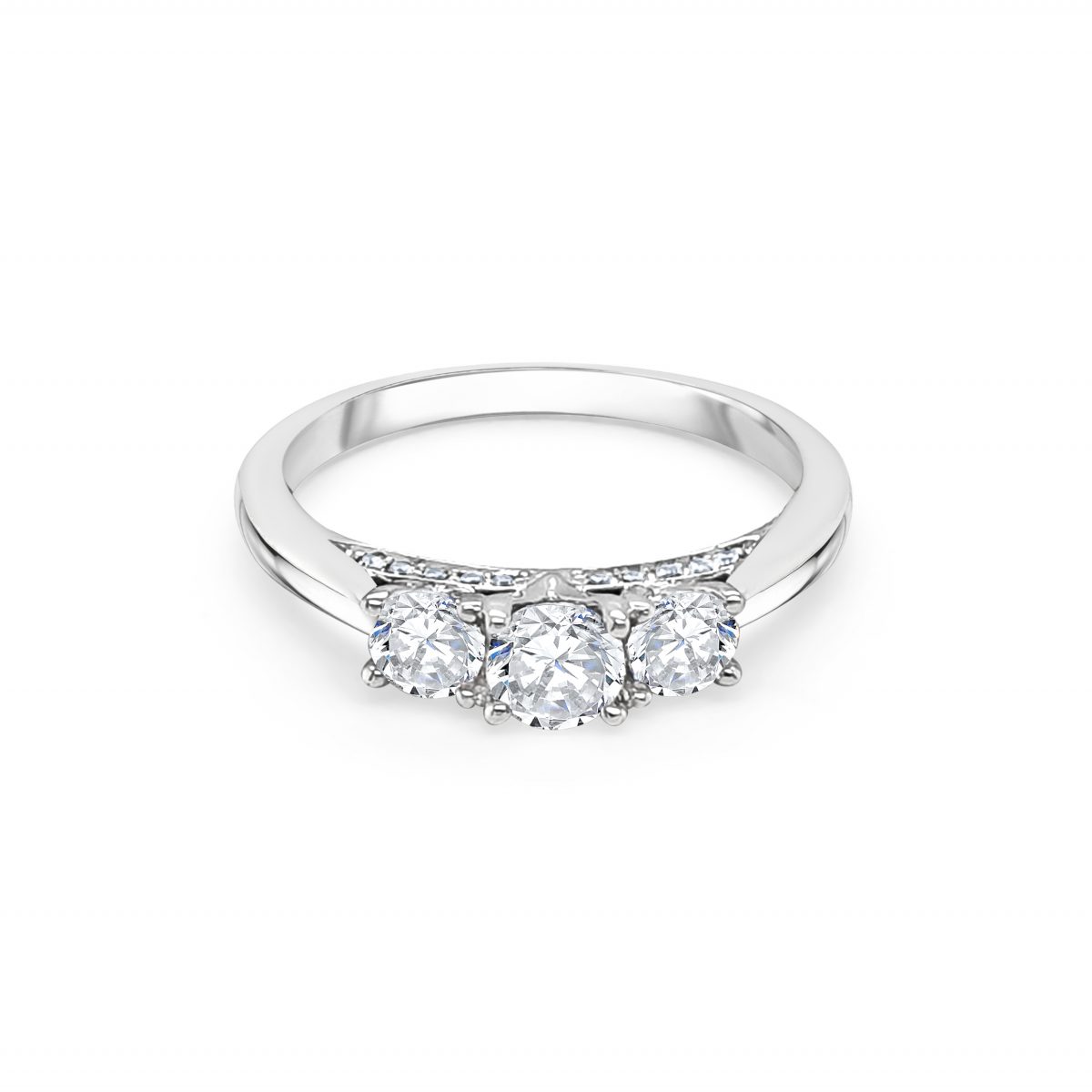 18ct White Gold Three Stone Engagement Ring