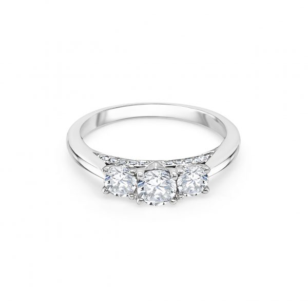 18ct White Gold Three Stone Engagement Ring