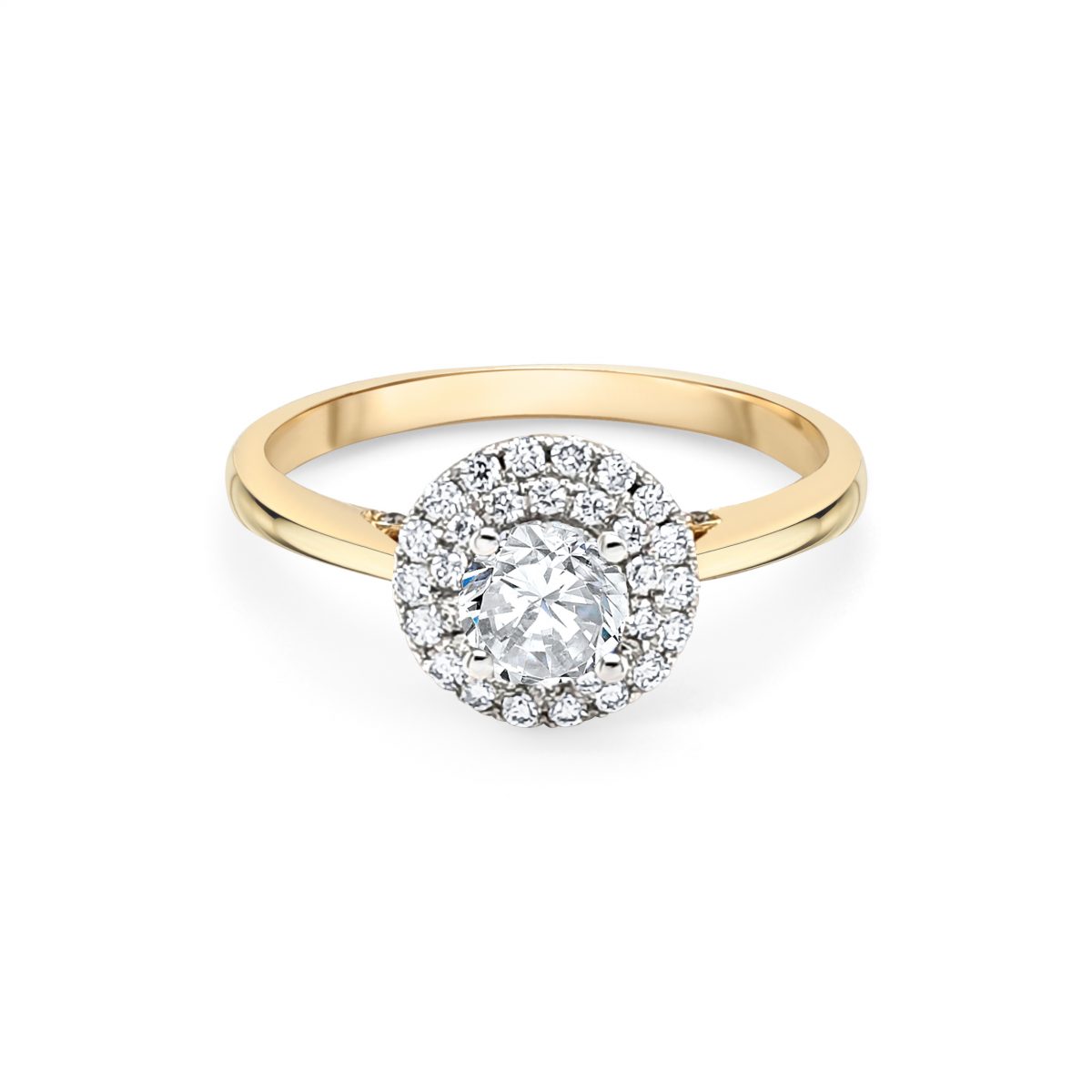 18ct Yellow Gold Halo Engagement Ring