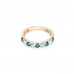 9ct Yellow Gold Emerald and Diamond Dress Ring