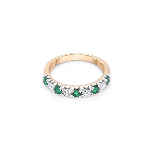 9ct Yellow Gold Emerald and Diamond Dress Ring