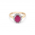 9ct Yellow Gold Ruby and Diamond Dress Ring