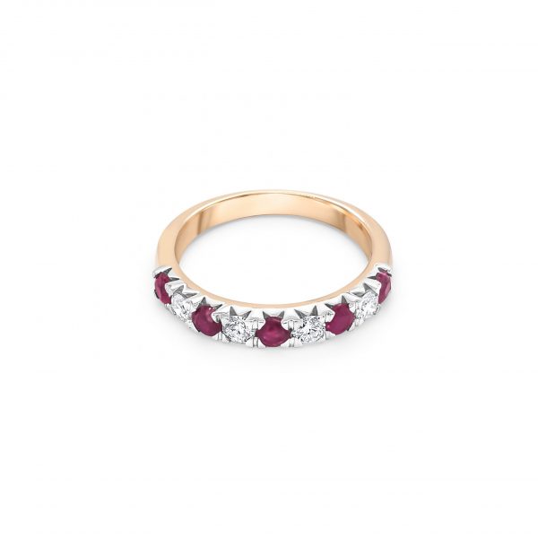 9ct Yellow Gold Ruby and Diamond Dress Ring