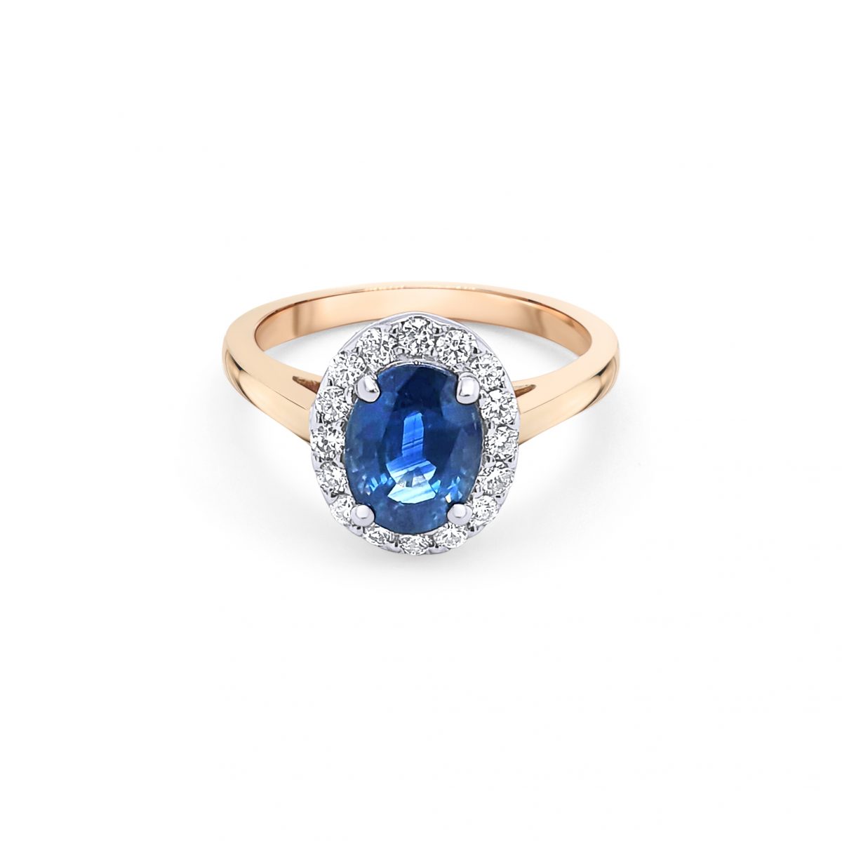 9ct Yellow Gold Sapphire and Diamond Dress Ring