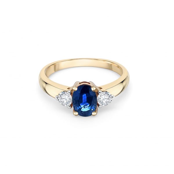 9ct Yellow Gold Sapphire and Diamond Dress Ring