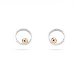 Cathal Barber Goldsmith Circle Earrings in Silver and Gold